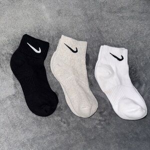 Nike Kids Athletic Ankle Socks - Black, Cream, White